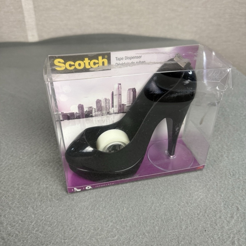 Scotch‎ Tape Black High Heel Shoe Stiletto Tape Dispenser 2010 NEW OS
